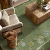 image:image2x3 Washable Small Rug for Entryway Door Mat Indoor Entrance Stain Resistant Non Slip Rubber Backed Low Pile Soft Throw Area Rugs for Bedroom Kitchen Front Door Indoor Entrance Foyer EntryEdge Floral Green