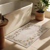image:image2x3 Washable Small Rug for Entryway Door Mat Indoor Entrance Stain Resistant Non Slip Rubber Backed Low Pile Soft Throw Area Rugs for Bedroom Kitchen Front Door Indoor Entrance Foyer EntryEdge Floral Beige White