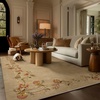 image:image2x3 Washable Small Rug for Entryway Door Mat Indoor Entrance Stain Resistant Non Slip Rubber Backed Low Pile Soft Throw Area Rugs for Bedroom Kitchen Front Door Indoor Entrance Foyer EntryEdge Floral Brown