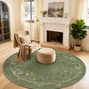 image:image2x3 Washable Small Rug for Entryway Door Mat Indoor Entrance Stain Resistant Non Slip Rubber Backed Low Pile Soft Throw Area Rugs for Bedroom Kitchen Front Door Indoor Entrance Foyer EntryEdge Floral Green