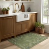 image:image2x3 Washable Small Rug for Entryway Door Mat Indoor Entrance Stain Resistant Non Slip Rubber Backed Low Pile Soft Throw Area Rugs for Bedroom Kitchen Front Door Indoor Entrance Foyer EntryEdge Floral Green