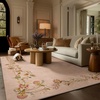 image:image2x3 Washable Small Rug for Entryway Door Mat Indoor Entrance Stain Resistant Non Slip Rubber Backed Low Pile Soft Throw Area Rugs for Bedroom Kitchen Front Door Indoor Entrance Foyer EntryEdge Floral Pink