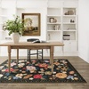 image:image2x3 Washable Small Rug for Entryway Door Mat Indoor Entrance Stain Resistant Non Slip Rubber Backed Low Pile Soft Throw Area Rugs for Bedroom Kitchen Front Door Indoor Entrance Foyer EntryBlack Floral