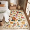 image:image2x3 Washable Small Rug for Entryway Door Mat Indoor Entrance Stain Resistant Non Slip Rubber Backed Low Pile Soft Throw Area Rugs for Bedroom Kitchen Front Door Indoor Entrance Foyer EntryBeige Floral