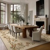 image:image2x3 Washable Small Rug for Entryway Door Mat Indoor Entrance Stain Resistant Non Slip Rubber Backed Low Pile Soft Throw Area Rugs for Bedroom Kitchen Front Door Indoor Entrance Foyer EntryEdge Floral Cream Brown