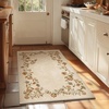 image:image2x3 Washable Small Rug for Entryway Door Mat Indoor Entrance Stain Resistant Non Slip Rubber Backed Low Pile Soft Throw Area Rugs for Bedroom Kitchen Front Door Indoor Entrance Foyer EntryEdge Floral Cream Brown