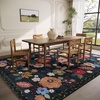 image:image2x3 Washable Small Rug for Entryway Door Mat Indoor Entrance Stain Resistant Non Slip Rubber Backed Low Pile Soft Throw Area Rugs for Bedroom Kitchen Front Door Indoor Entrance Foyer EntryBlack Floral