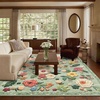 image:image2x3 Washable Small Rug for Entryway Door Mat Indoor Entrance Stain Resistant Non Slip Rubber Backed Low Pile Soft Throw Area Rugs for Bedroom Kitchen Front Door Indoor Entrance Foyer EntryGreen Floral