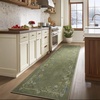 image:image2x3 Washable Small Rug for Entryway Door Mat Indoor Entrance Stain Resistant Non Slip Rubber Backed Low Pile Soft Throw Area Rugs for Bedroom Kitchen Front Door Indoor Entrance Foyer EntryEdge Floral Green