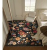 image:image2x3 Washable Small Rug for Entryway Door Mat Indoor Entrance Stain Resistant Non Slip Rubber Backed Low Pile Soft Throw Area Rugs for Bedroom Kitchen Front Door Indoor Entrance Foyer EntryBlack Floral
