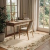 image:image2x3 Washable Small Rug for Entryway Door Mat Indoor Entrance Stain Resistant Non Slip Rubber Backed Low Pile Soft Throw Area Rugs for Bedroom Kitchen Front Door Indoor Entrance Foyer EntryEdge Floral Cream Brown