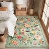 image:image2x3 Washable Small Rug for Entryway Door Mat Indoor Entrance Stain Resistant Non Slip Rubber Backed Low Pile Soft Throw Area Rugs for Bedroom Kitchen Front Door Indoor Entrance Foyer EntryGreen Floral