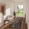 image:image2x3 Washable Small Rug for Entryway Door Mat Indoor Entrance Stain Resistant Non Slip Rubber Backed Low Pile Soft Throw Area Rugs for Bedroom Kitchen Front Door Indoor Entrance Foyer EntryBlack Floral