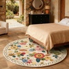 image:image2x3 Washable Small Rug for Entryway Door Mat Indoor Entrance Stain Resistant Non Slip Rubber Backed Low Pile Soft Throw Area Rugs for Bedroom Kitchen Front Door Indoor Entrance Foyer EntryBeige Floral