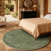 image:image2x3 Washable Small Rug for Entryway Door Mat Indoor Entrance Stain Resistant Non Slip Rubber Backed Low Pile Soft Throw Area Rugs for Bedroom Kitchen Front Door Indoor Entrance Foyer EntryEdge Floral Green