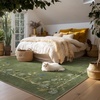 image:image2x3 Washable Small Rug for Entryway Door Mat Indoor Entrance Stain Resistant Non Slip Rubber Backed Low Pile Soft Throw Area Rugs for Bedroom Kitchen Front Door Indoor Entrance Foyer EntryEdge Floral Green