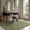 image:image2x3 Washable Small Rug for Entryway Door Mat Indoor Entrance Stain Resistant Non Slip Rubber Backed Low Pile Soft Throw Area Rugs for Bedroom Kitchen Front Door Indoor Entrance Foyer EntryEdge Floral Green