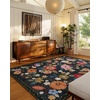 image:image2x3 Washable Small Rug for Entryway Door Mat Indoor Entrance Stain Resistant Non Slip Rubber Backed Low Pile Soft Throw Area Rugs for Bedroom Kitchen Front Door Indoor Entrance Foyer EntryBlack Floral