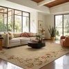 image:image2x3 Washable Small Rug for Entryway Door Mat Indoor Entrance Stain Resistant Non Slip Rubber Backed Low Pile Soft Throw Area Rugs for Bedroom Kitchen Front Door Indoor Entrance Foyer EntryEdge Floral Brown