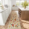 image:image2x3 Washable Small Rug for Entryway Door Mat Indoor Entrance Stain Resistant Non Slip Rubber Backed Low Pile Soft Throw Area Rugs for Bedroom Kitchen Front Door Indoor Entrance Foyer EntryBeige Floral