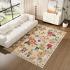 image:image2x3 Washable Small Rug for Entryway Door Mat Indoor Entrance Stain Resistant Non Slip Rubber Backed Low Pile Soft Throw Area Rugs for Bedroom Kitchen Front Door Indoor Entrance Foyer EntryBeige Floral