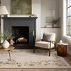 image:image2x3 Washable Small Rug for Entryway Door Mat Indoor Entrance Stain Resistant Non Slip Rubber Backed Low Pile Soft Throw Area Rugs for Bedroom Kitchen Front Door Indoor Entrance Foyer EntryEdge Floral Beige White