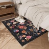 image:image2x3 Washable Small Rug for Entryway Door Mat Indoor Entrance Stain Resistant Non Slip Rubber Backed Low Pile Soft Throw Area Rugs for Bedroom Kitchen Front Door Indoor Entrance Foyer EntryBlack Floral