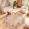 image:image2x3 Washable Small Rug for Entryway Door Mat Indoor Entrance Stain Resistant Non Slip Rubber Backed Low Pile Soft Throw Area Rugs for Bedroom Kitchen Front Door Indoor Entrance Foyer EntryEdge Floral Pink