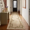 image:image2x3 Washable Small Rug for Entryway Door Mat Indoor Entrance Stain Resistant Non Slip Rubber Backed Low Pile Soft Throw Area Rugs for Bedroom Kitchen Front Door Indoor Entrance Foyer EntryEdge Floral Cream Brown