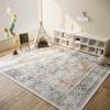 image:image2x3 Washable Small Rug for Entryway Door Mat Indoor Entrance Stain Resistant Non Slip Rubber Backed Low Pile Soft Throw Area Rugs for Bedroom Kitchen Front Door Indoor Entrance Foyer EntryGrey and Orange