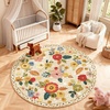 image:image2x3 Washable Small Rug for Entryway Door Mat Indoor Entrance Stain Resistant Non Slip Rubber Backed Low Pile Soft Throw Area Rugs for Bedroom Kitchen Front Door Indoor Entrance Foyer EntryBeige Floral