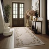 image:image2x3 Washable Small Rug for Entryway Door Mat Indoor Entrance Stain Resistant Non Slip Rubber Backed Low Pile Soft Throw Area Rugs for Bedroom Kitchen Front Door Indoor Entrance Foyer EntryEdge Floral Beige White