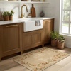 image:image2x3 Washable Small Rug for Entryway Door Mat Indoor Entrance Stain Resistant Non Slip Rubber Backed Low Pile Soft Throw Area Rugs for Bedroom Kitchen Front Door Indoor Entrance Foyer EntryEdge Floral Brown