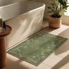 image:image2x3 Washable Small Rug for Entryway Door Mat Indoor Entrance Stain Resistant Non Slip Rubber Backed Low Pile Soft Throw Area Rugs for Bedroom Kitchen Front Door Indoor Entrance Foyer EntryEdge Floral Green