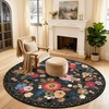 image:image2x3 Washable Small Rug for Entryway Door Mat Indoor Entrance Stain Resistant Non Slip Rubber Backed Low Pile Soft Throw Area Rugs for Bedroom Kitchen Front Door Indoor Entrance Foyer EntryBlack Floral
