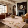 image:image2x3 Washable Small Rug for Entryway Door Mat Indoor Entrance Stain Resistant Non Slip Rubber Backed Low Pile Soft Throw Area Rugs for Bedroom Kitchen Front Door Indoor Entrance Foyer EntryEdge Floral Pink