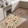 image:image2x3 Washable Small Rug for Entryway Door Mat Indoor Entrance Stain Resistant Non Slip Rubber Backed Low Pile Soft Throw Area Rugs for Bedroom Kitchen Front Door Indoor Entrance Foyer EntryBeige Floral