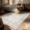 image:image2x3 Washable Small Rug for Entryway Door Mat Indoor Entrance Stain Resistant Non Slip Rubber Backed Low Pile Soft Throw Area Rugs for Bedroom Kitchen Front Door Indoor Entrance Foyer EntryBeige White and Black