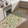 image:image2x3 Washable Small Rug for Entryway Door Mat Indoor Entrance Stain Resistant Non Slip Rubber Backed Low Pile Soft Throw Area Rugs for Bedroom Kitchen Front Door Indoor Entrance Foyer EntryGreen Floral