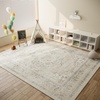 image:image2x3 Washable Small Rug for Entryway Door Mat Indoor Entrance Stain Resistant Non Slip Rubber Backed Low Pile Soft Throw Area Rugs for Bedroom Kitchen Front Door Indoor Entrance Foyer EntryBeige White and Black