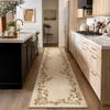 image:image2x3 Washable Small Rug for Entryway Door Mat Indoor Entrance Stain Resistant Non Slip Rubber Backed Low Pile Soft Throw Area Rugs for Bedroom Kitchen Front Door Indoor Entrance Foyer EntryEdge Floral Cream Brown