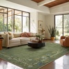 image:image2x3 Washable Small Rug for Entryway Door Mat Indoor Entrance Stain Resistant Non Slip Rubber Backed Low Pile Soft Throw Area Rugs for Bedroom Kitchen Front Door Indoor Entrance Foyer EntryEdge Floral Green