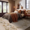 image:image2x3 Washable Small Rug for Entryway Door Mat Indoor Entrance Stain Resistant Non Slip Rubber Backed Low Pile Soft Throw Area Rugs for Bedroom Kitchen Front Door Indoor Entrance Foyer EntryEdge Floral Beige White