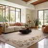 image:image2x3 Washable Small Rug for Entryway Door Mat Indoor Entrance Stain Resistant Non Slip Rubber Backed Low Pile Soft Throw Area Rugs for Bedroom Kitchen Front Door Indoor Entrance Foyer EntryEdge Floral Beige White