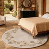 image:image2x3 Washable Small Rug for Entryway Door Mat Indoor Entrance Stain Resistant Non Slip Rubber Backed Low Pile Soft Throw Area Rugs for Bedroom Kitchen Front Door Indoor Entrance Foyer EntryEdge Floral Beige White