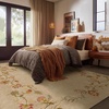 image:image2x3 Washable Small Rug for Entryway Door Mat Indoor Entrance Stain Resistant Non Slip Rubber Backed Low Pile Soft Throw Area Rugs for Bedroom Kitchen Front Door Indoor Entrance Foyer EntryEdge Floral Brown