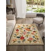 image:image2x3 Washable Small Rug for Entryway Door Mat Indoor Entrance Stain Resistant Non Slip Rubber Backed Low Pile Soft Throw Area Rugs for Bedroom Kitchen Front Door Indoor Entrance Foyer EntryBeige Floral
