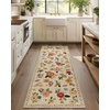image:image2x3 Washable Small Rug for Entryway Door Mat Indoor Entrance Stain Resistant Non Slip Rubber Backed Low Pile Soft Throw Area Rugs for Bedroom Kitchen Front Door Indoor Entrance Foyer EntryBeige Floral