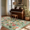 image:image2x3 Washable Small Rug for Entryway Door Mat Indoor Entrance Stain Resistant Non Slip Rubber Backed Low Pile Soft Throw Area Rugs for Bedroom Kitchen Front Door Indoor Entrance Foyer EntryGreen Floral