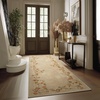 image:image2x3 Washable Small Rug for Entryway Door Mat Indoor Entrance Stain Resistant Non Slip Rubber Backed Low Pile Soft Throw Area Rugs for Bedroom Kitchen Front Door Indoor Entrance Foyer EntryEdge Floral Brown